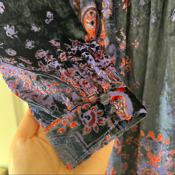 SOLD Free People - Mirror Mirror Velvet Mini Long Sleeves Dress - Picture 8 of 11
